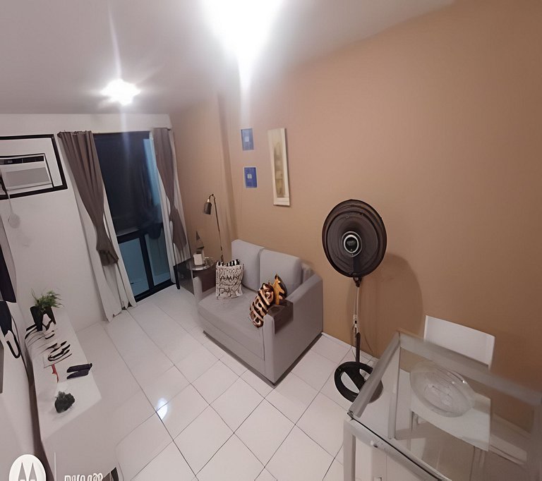 Flat com Piscina, Sauna e Estacionamento