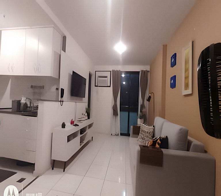 Flat com Piscina, Sauna e Estacionamento