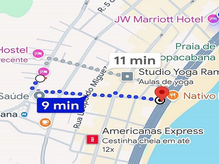 Flat próximo à estação de metrô de Copacabana